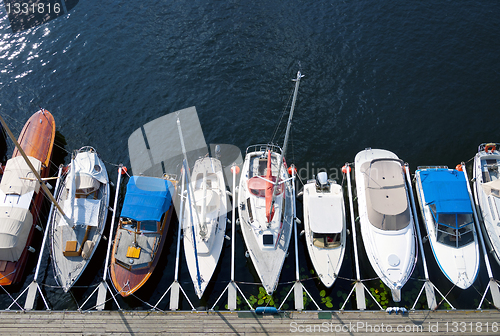 Image of Parked sailboats