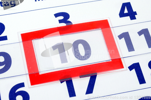 Image of 10 calendar day