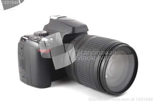 Image of black dslr camera