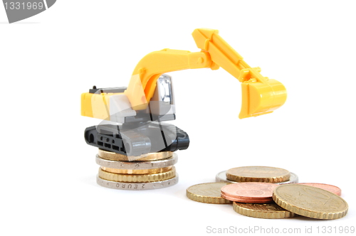 Image of digger an money