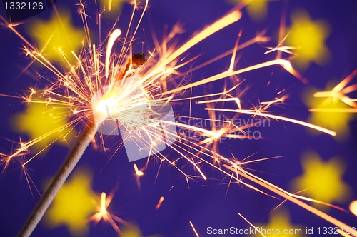 Image of eu flag and sparkler