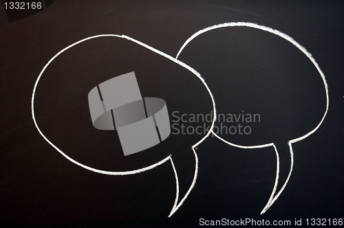 Image of chalkboard and speech bubble 