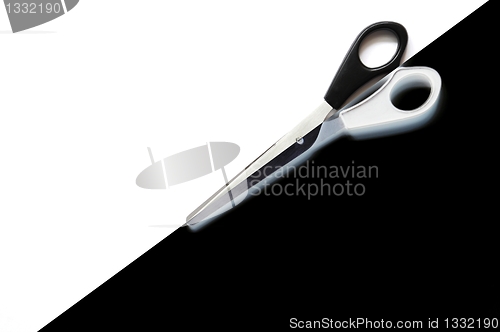 Image of scissors in black and white