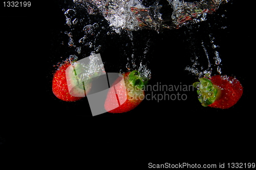 Image of strawberry in water