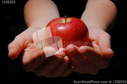 Image of hand with apple