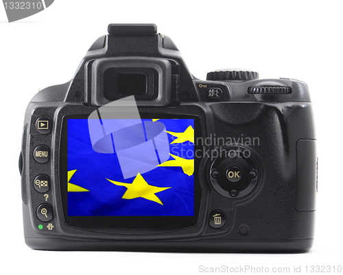 Image of eu flag in digicam