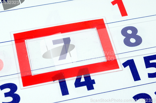 Image of 7  calendar day