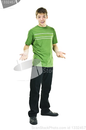 Image of Young man shrugging