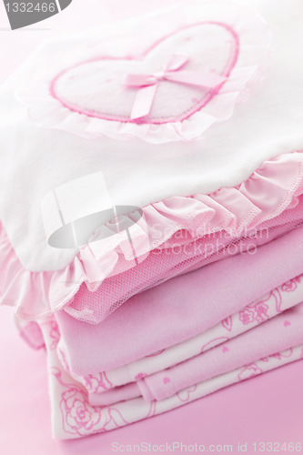 Image of Pink baby clothes for infant girl