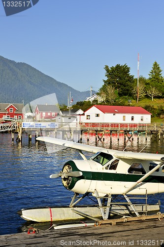 Image of Sea plane at dock in Tofino, Vancouver Island, Canada