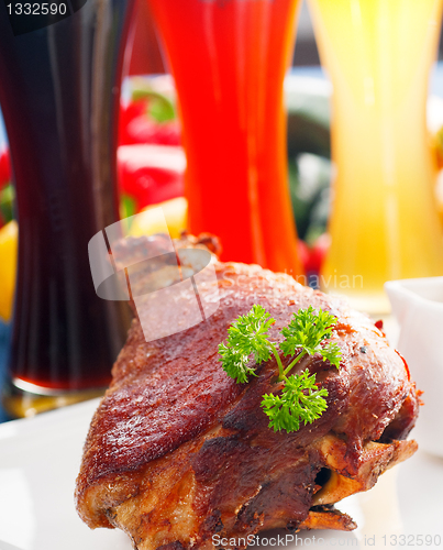 Image of original German BBQ pork  knuckle