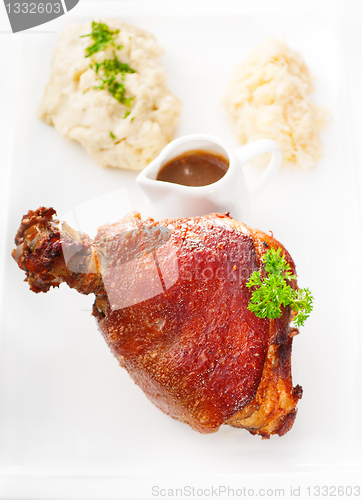 Image of original German BBQ pork  knuckle