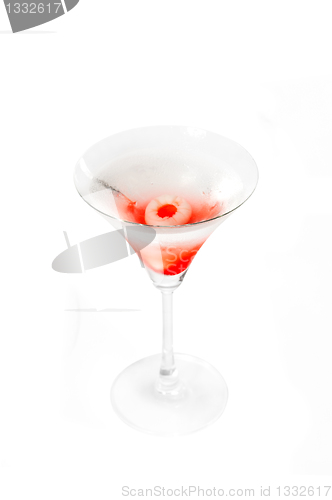 Image of Lychee martini cocktail  isolated on white background