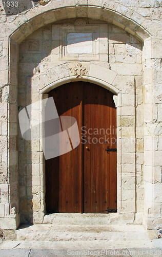 Image of The door of an old church. Katydata. Cyprus