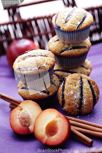 Image of muffins with plums