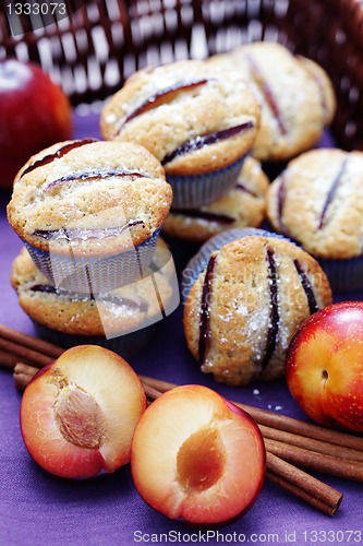 Image of muffins with plums