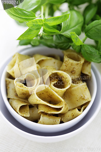 Image of papardelle with pesto