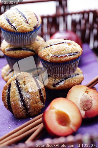 Image of muffins with plums