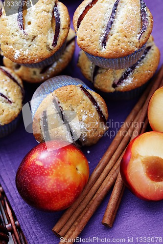 Image of muffins with plums