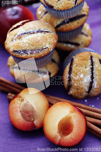 Image of muffins with plums