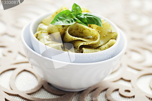 Image of papardelle with pesto