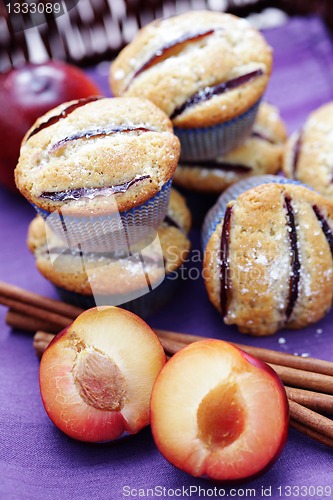 Image of muffins with plums