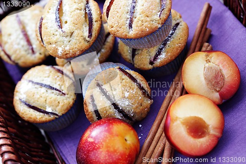 Image of muffins with plums