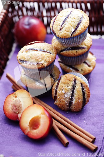 Image of muffins with plums