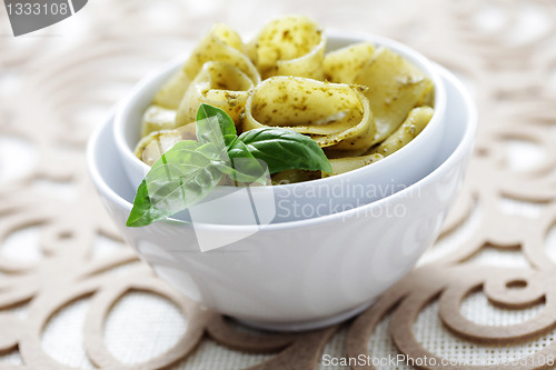 Image of papardelle with pesto