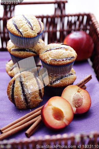 Image of muffins with plums