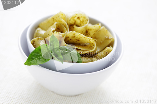 Image of papardelle with pesto