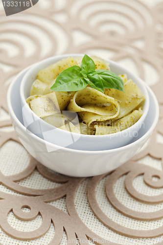 Image of papardelle with pesto
