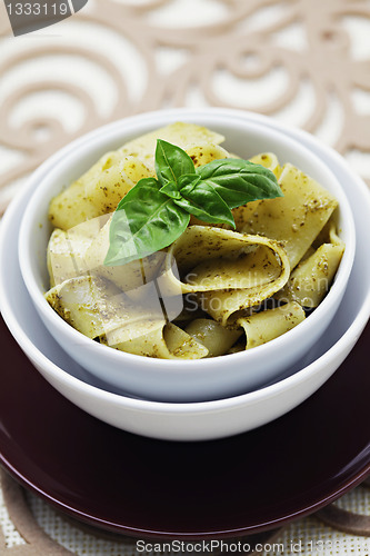 Image of papardelle with pesto