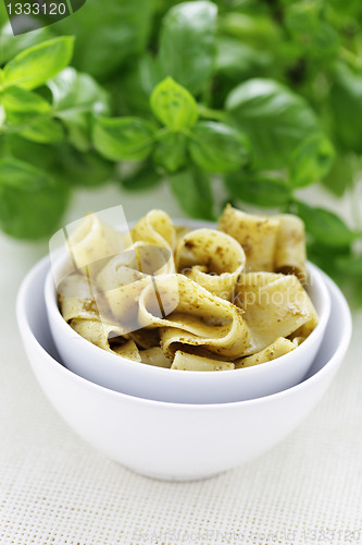 Image of papardelle with pesto