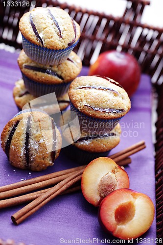 Image of muffins with plums