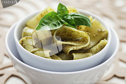 Image of papardelle with pesto