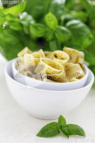 Image of papardelle with pesto