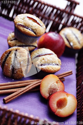 Image of muffins with plums