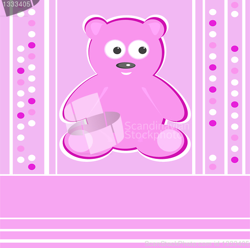 Image of Cute Teddy Bear girl pink background