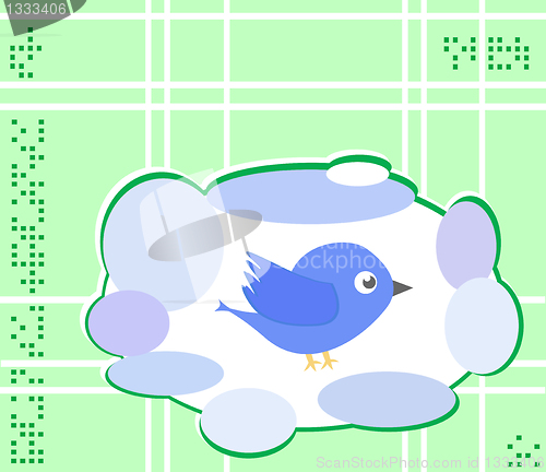 Image of Vector vintage bizarre frame with bird