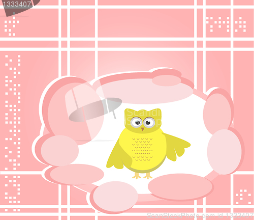 Image of owl cute Cartoon bird greeting card