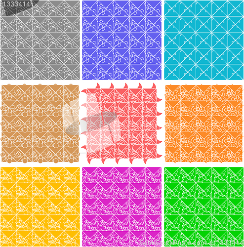 Image of Set of elegant retro seamless patterns