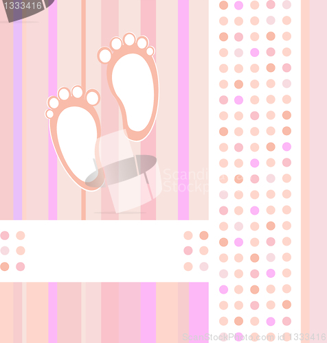 Image of baby girl announcement card background. vector illustration