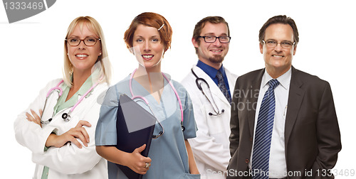 Image of Group of Doctors or Nurses on a White Background