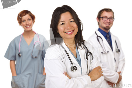 Image of Group of Doctors or Nurses on a White Background