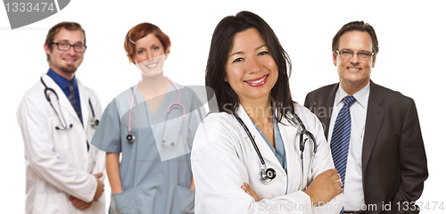 Image of Group of Doctors or Nurses on a White Background