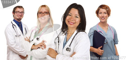 Image of Group of Doctors or Nurses on a White Background