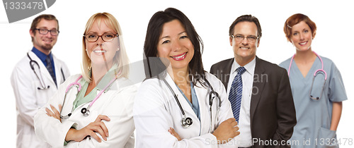 Image of Group of Doctors or Nurses on a White Background