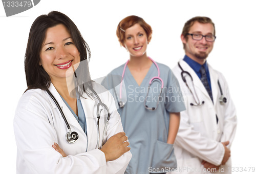 Image of Group of Doctors or Nurses on a White Background