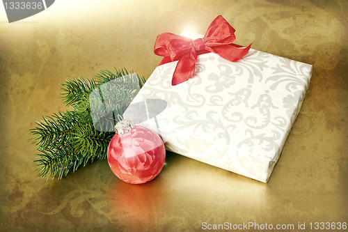 Image of christmas present grunge
